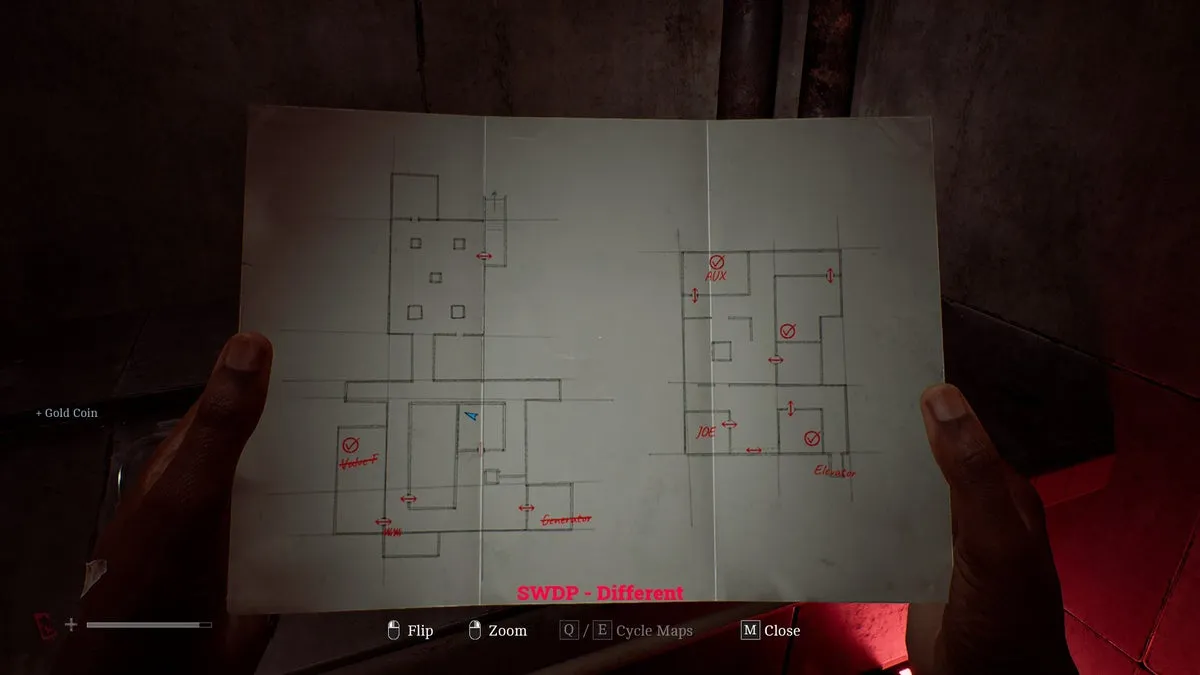 Карта с местом, где найти Золотую монету, в Silent Hill: Townfall