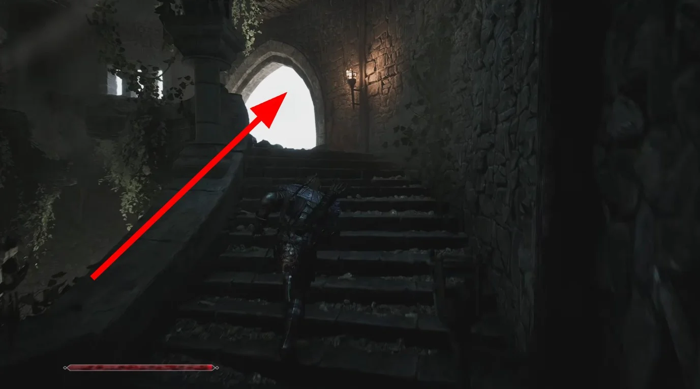 Узкие проходы с гарпиями снаружи башни Горного форта — Gothic 1 Remake