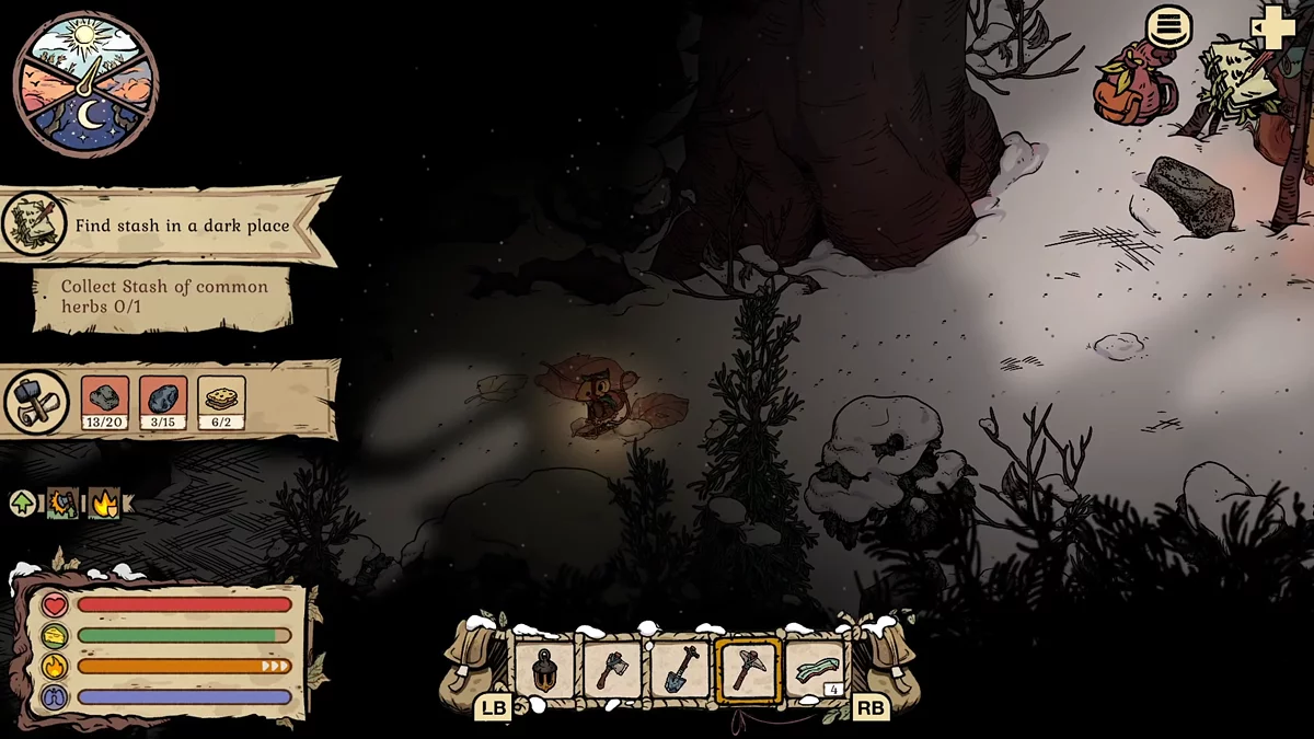 Путь к третьему тайнику через проход между камнями