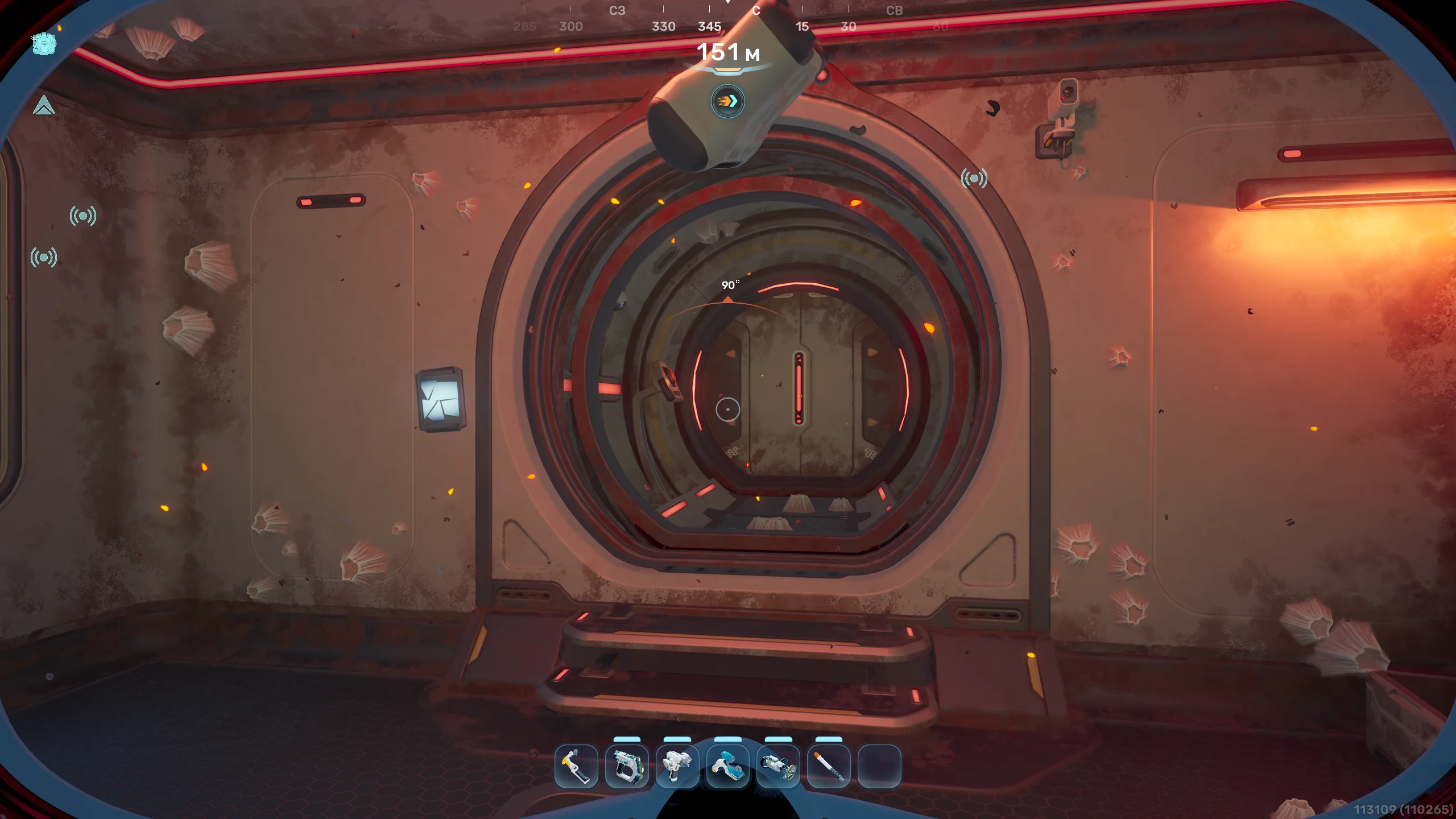 Запертая дверь депо «Головастиков» в зоне вулканической активности Subnautica 2