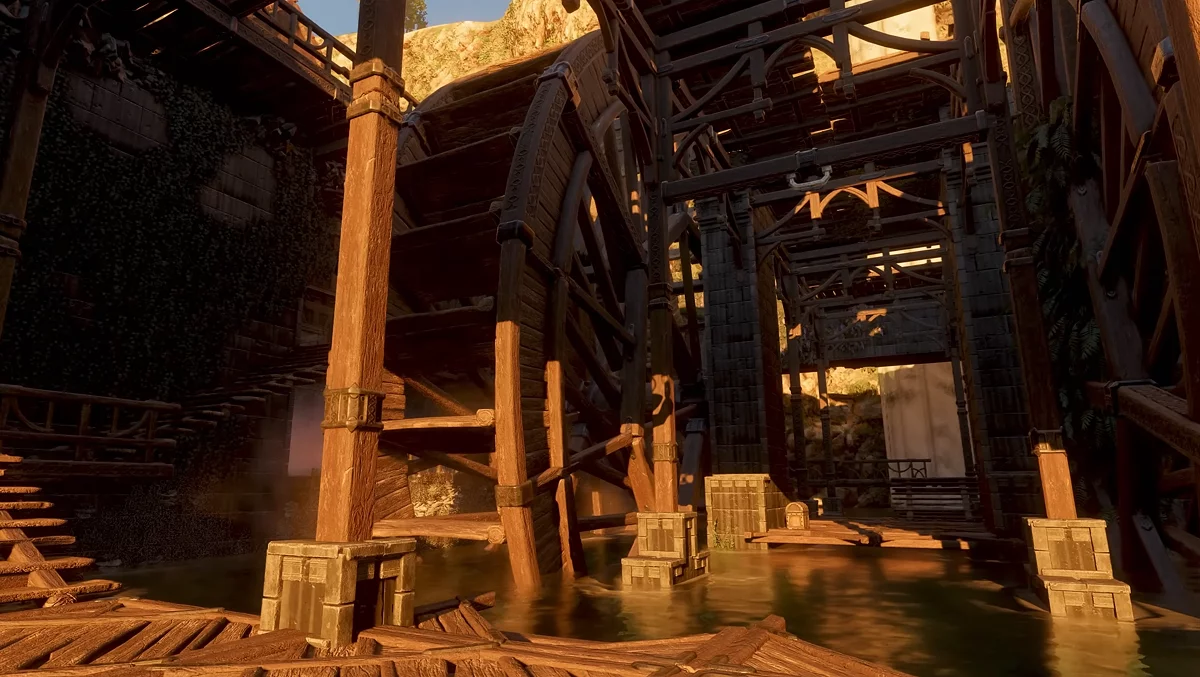 Водяное колесо и система каналов для крафта в Enshrouded