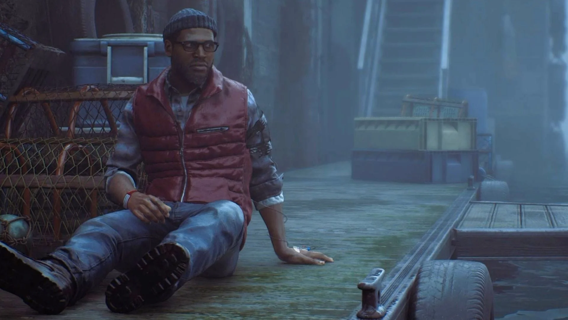 Сцена на пирсе в Silent Hill: Townfall: выбор Саймона между местью и справедливостью