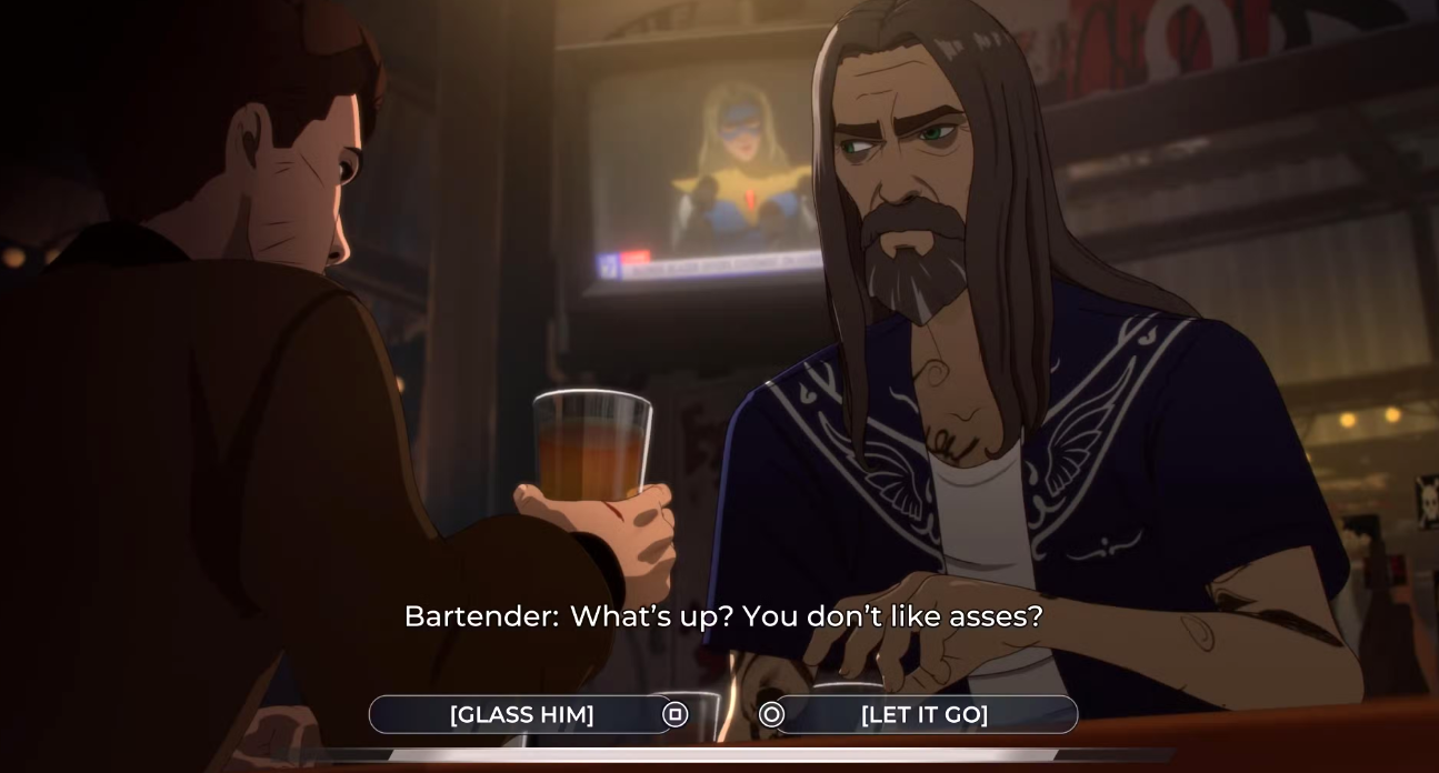 Конфликт с барменом - выбор реакции Роберта