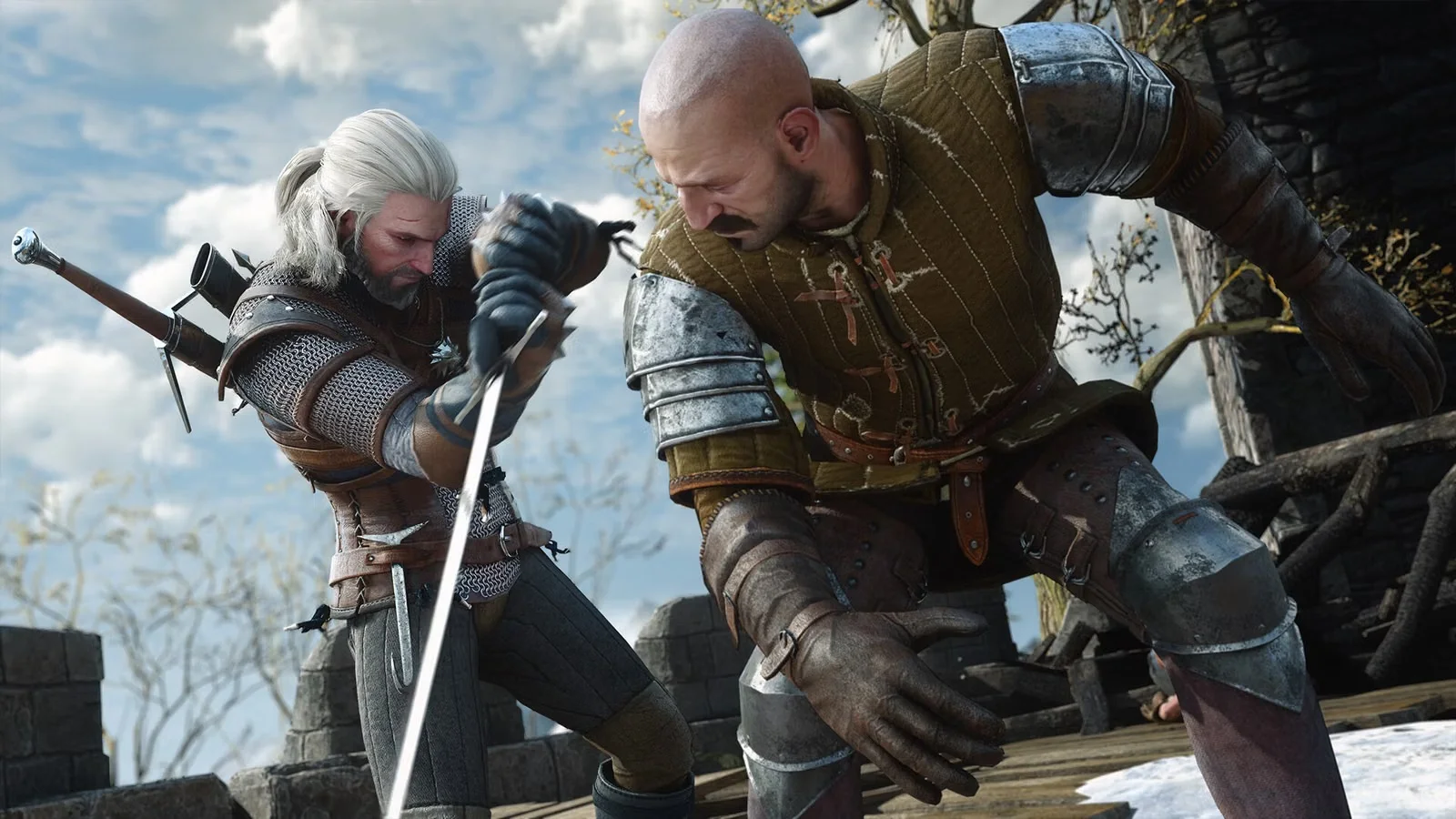 Экран загрузки сохранений The Witcher 3: Wild Hunt Remastered со значком облачной синхронизации