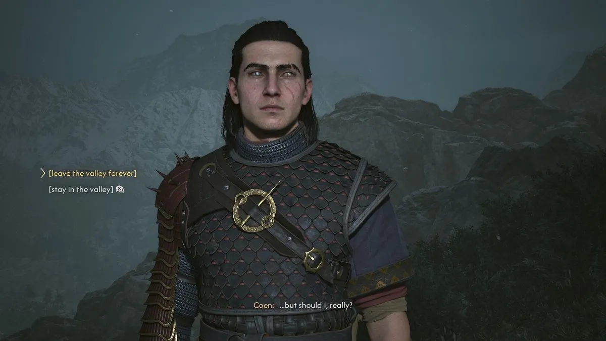 Выбор Коэна покинуть долину в The Blood of Dawnwalker