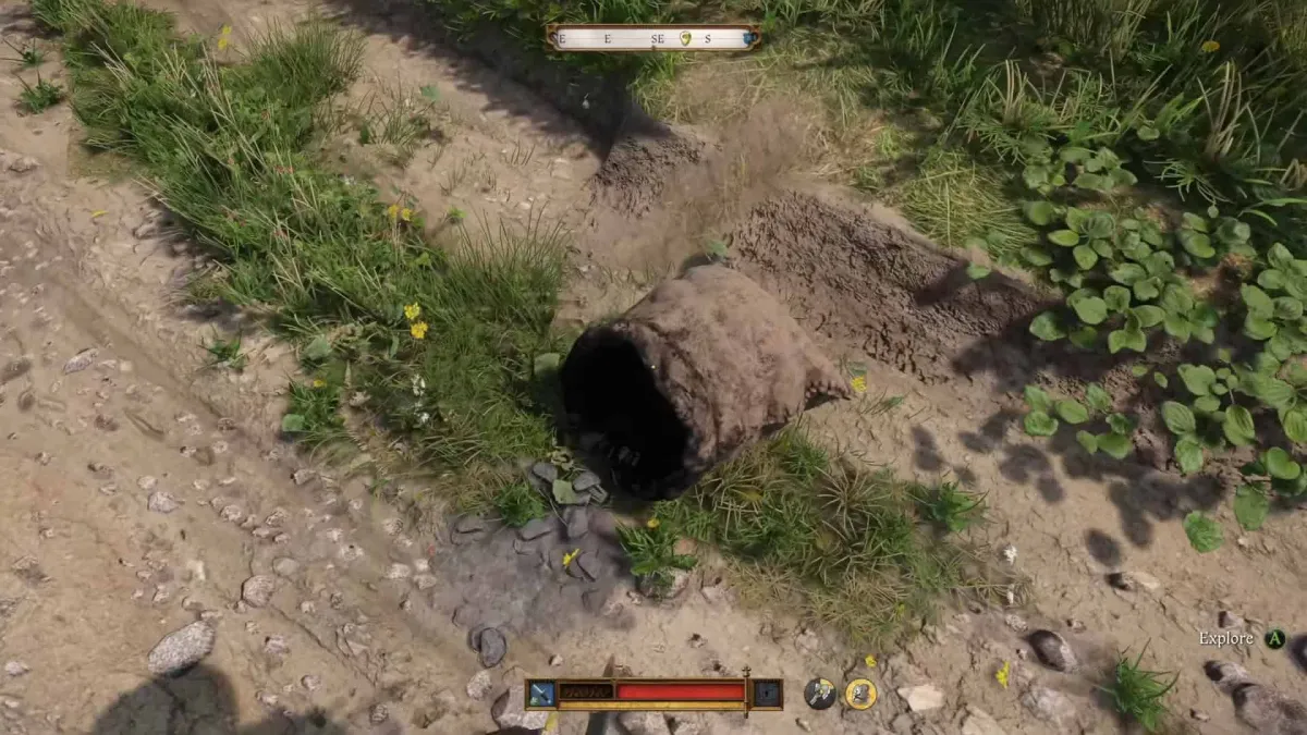 Мешок угля на перекрёстке у кладбища в KCD2