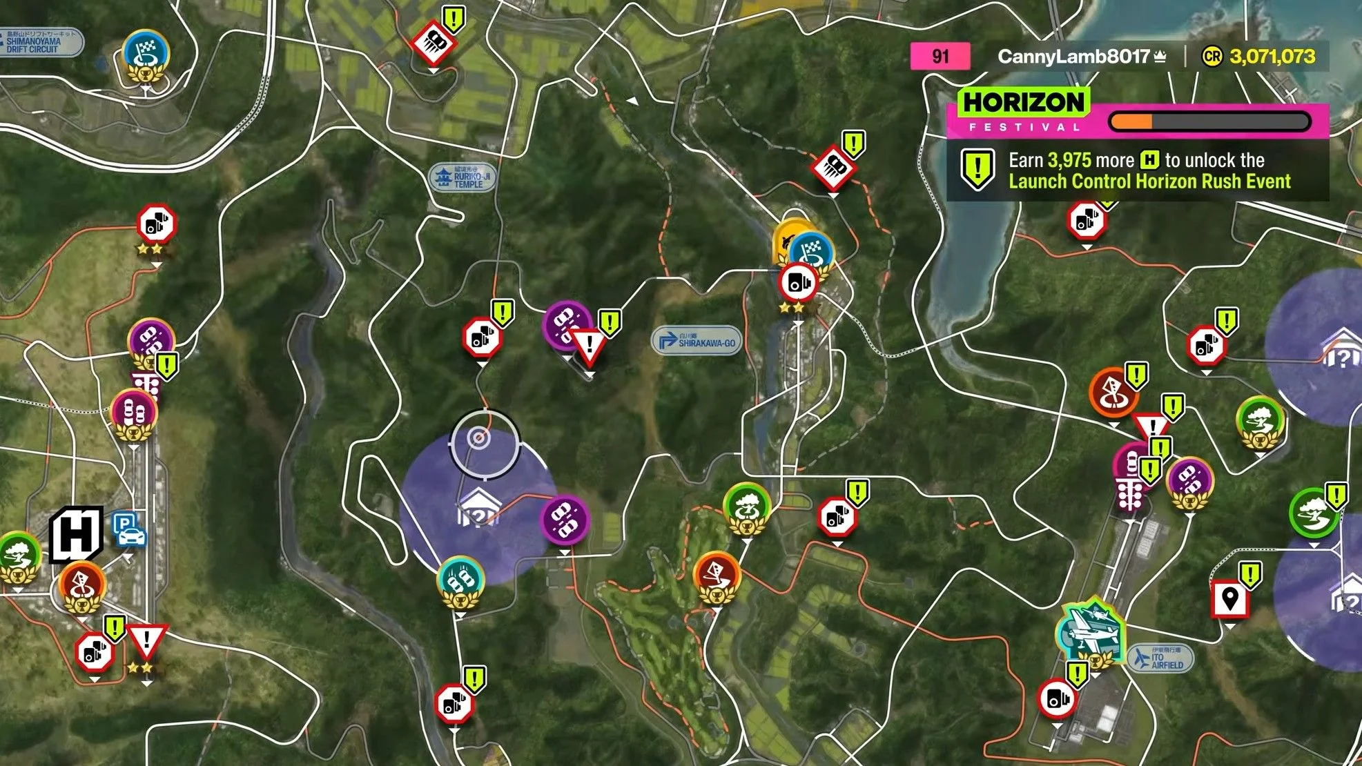 Исследование карты Японии и открытие регионов в Forza Horizon 6