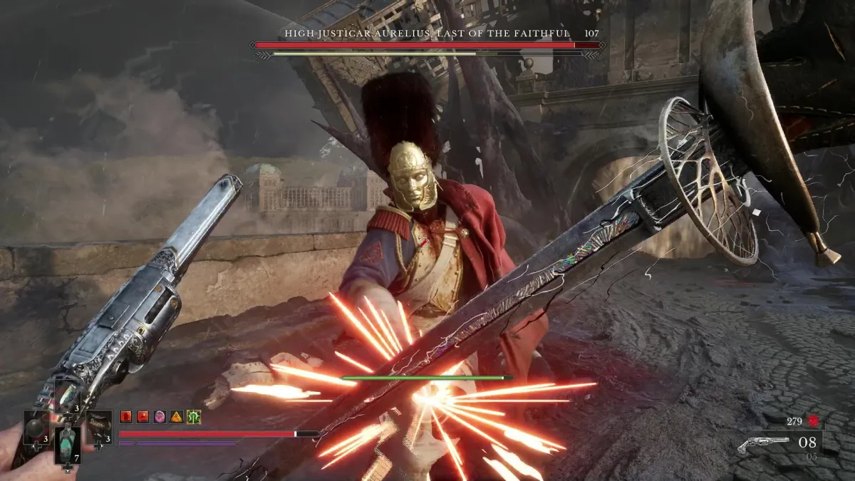 Первая фаза боя с боссом High Justicar Aurelius