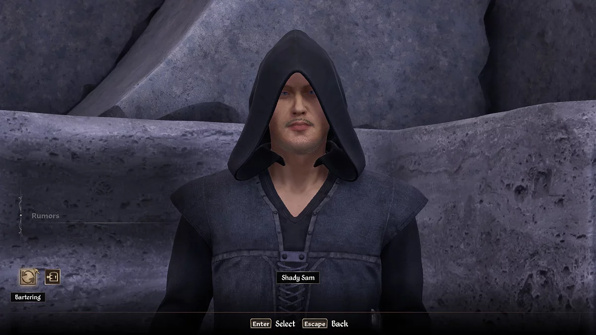 Торговец Тёмный Сэм у стен Имперского города в Oblivion Remastered