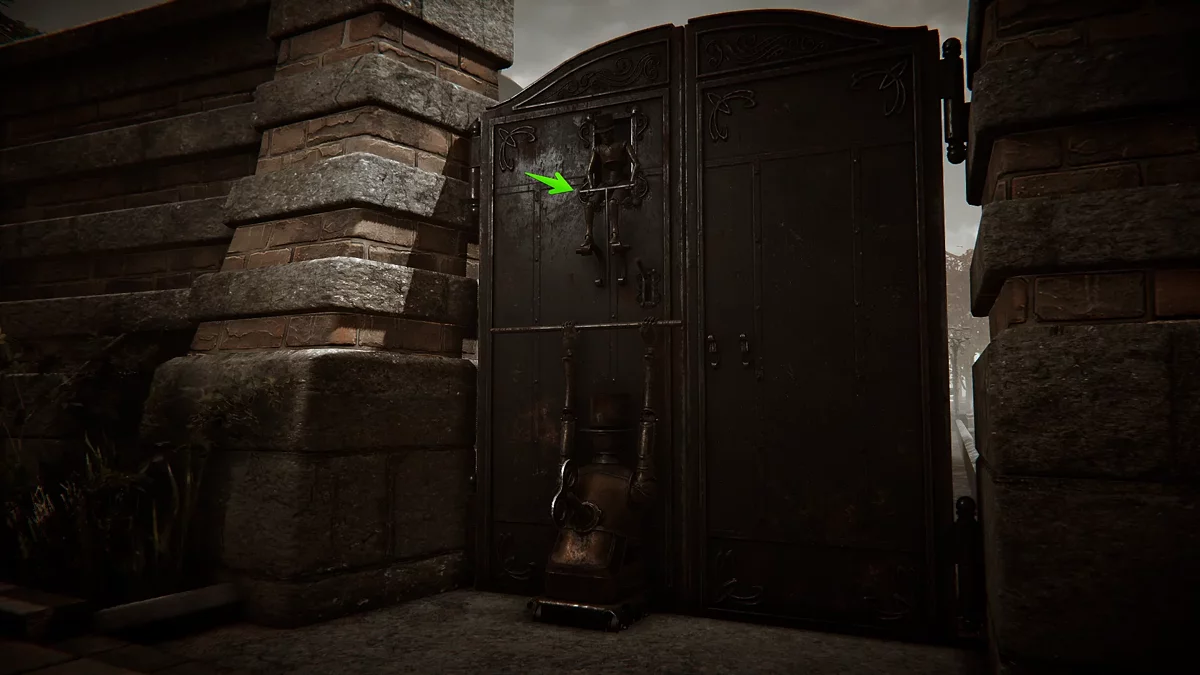 Массивные ворота с автоматонами на входе в фабрику Форальбергов