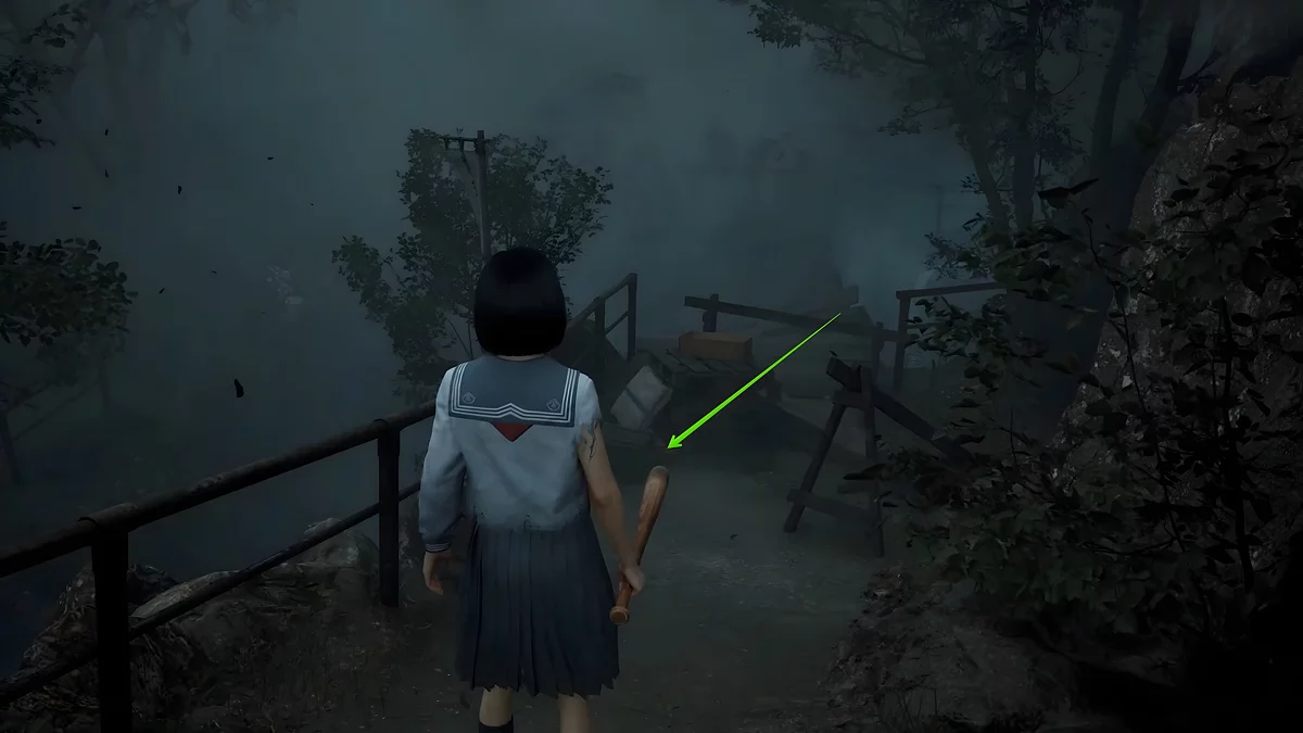 Сломанные сандалии гэта у деревянных паллет Silent Hill f