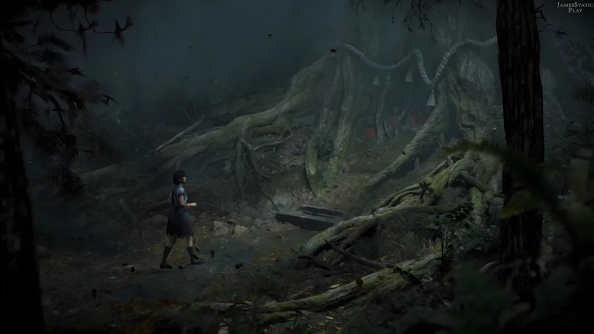Священный меч у гигантского дерева Silent Hill f