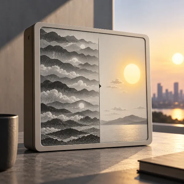 Обложка Weather100: дисплей на e-ink сравнивает сегодняшнюю погоду со столетней историей наблюдений