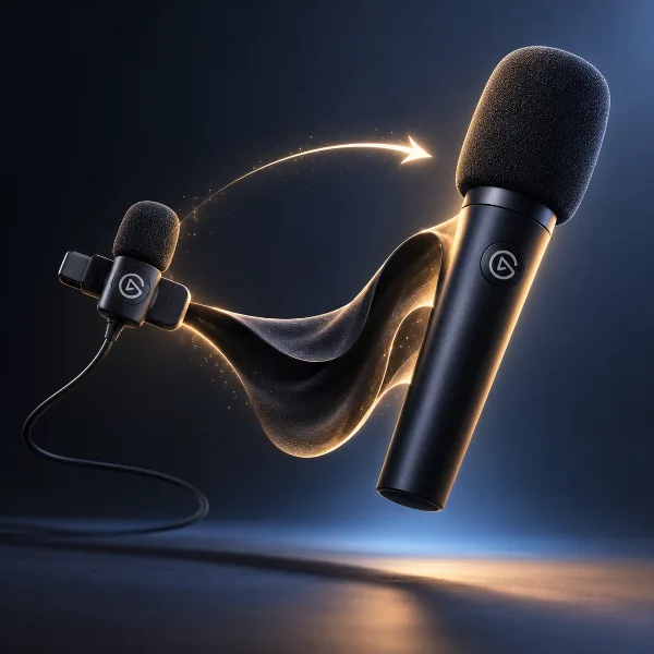 Обложка Elgato Wave Go: петличка превращается в ручной микрофон