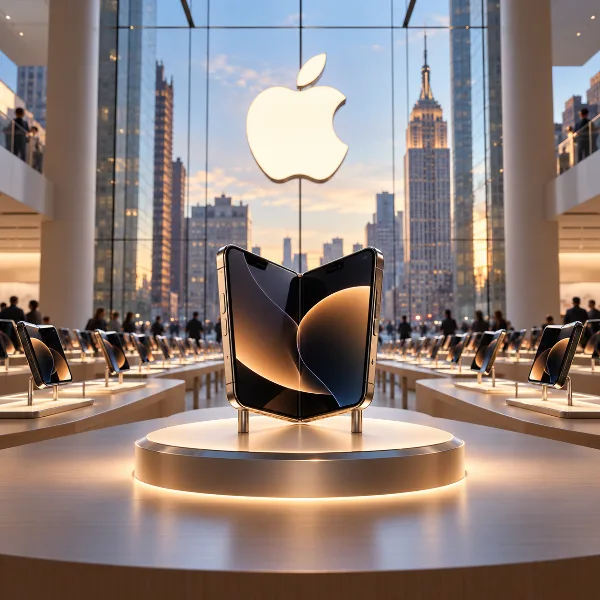Обложка Складной iPhone Duo в Apple Store: более 150 демо-устройств на Пятой авеню и особые стенды для показа