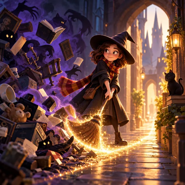 Обложка Cluttermancer: Tidy Up the Nightmare Alley — уютная игра про уборку в духе «Гарри Поттера» с бесплатным демо