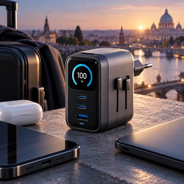 Обложка Anker Universal Charger: дорожная зарядка 4-в-1 на 100 Вт с дисплеем вышла в Европе