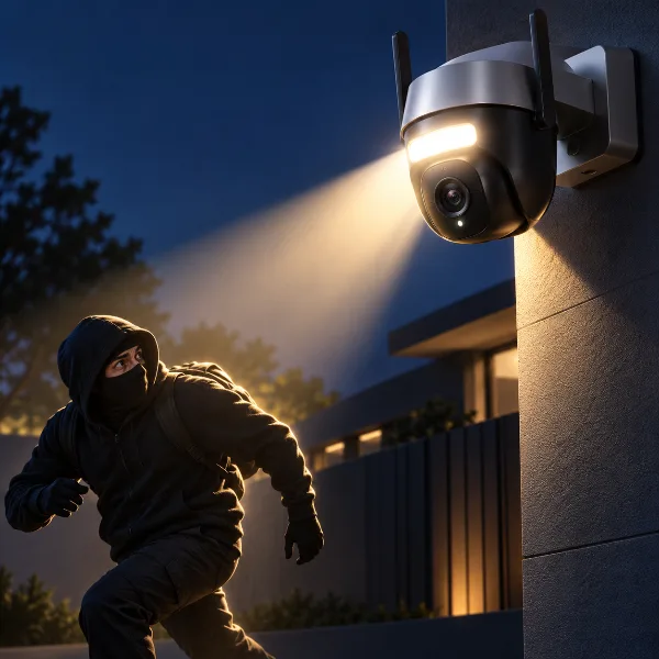 Обложка Baseus PrimeSentinel U2 Pro: уличная камера с прожектором, который следит за нарушителем