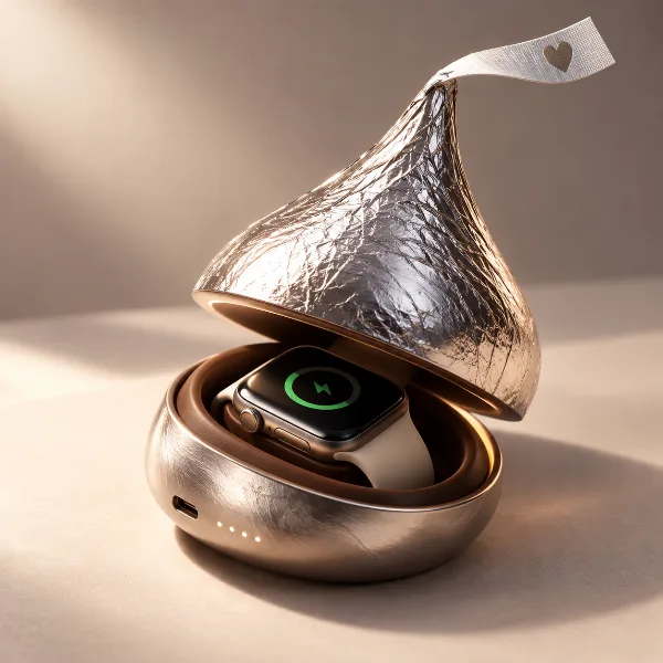 Обложка miniduct Kisses: внешний аккумулятор для смарт-часов в форме конфеты Hershey’s Kiss