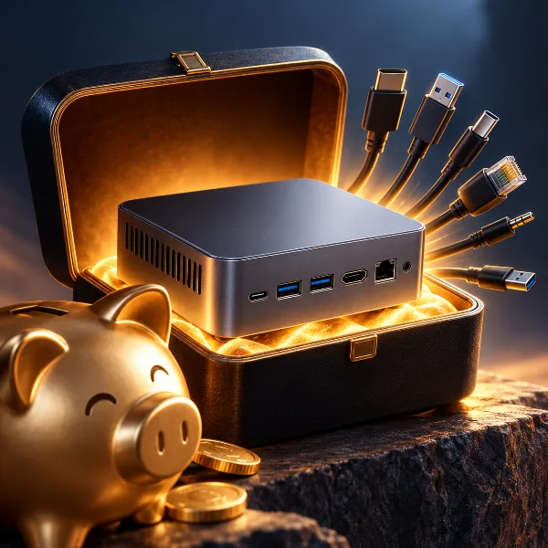 Обложка Недорогой мини-ПК Acemagic W1-5400U на Ryzen 3 5400U вышел в Китае с богатым набором портов
