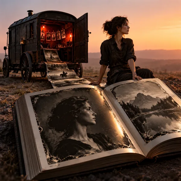 Обложка Фотограф Лара Порзак выпустила книгу тинтайпов, снятых с передвижной тёмной комнатой