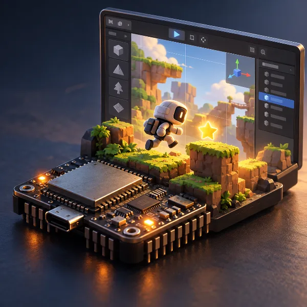 Обложка Deki Engine: открытый движок с редактором в стиле Unity для игр на ESP32