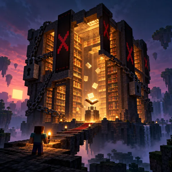 Обложка «Неподцензурная библиотека» в Minecraft: запрещённые тексты со всего мира