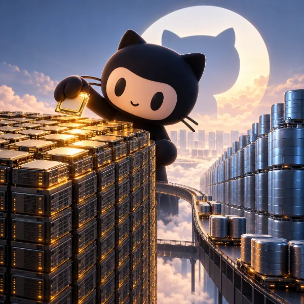 Обложка GitHub за год добавил 4 млн ядер и 160 ПБ хранилища из-за ИИ-кода