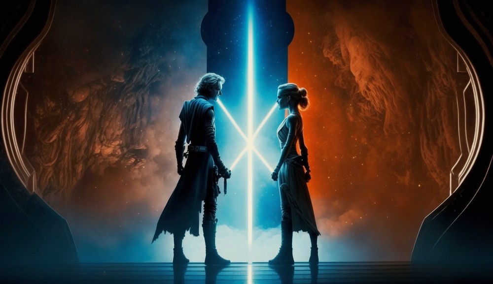 Энакин Скайуокер и Асока Тано по версии Midjorney