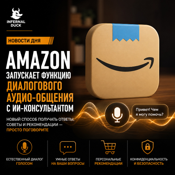 Обложка Amazon запускает функцию диалогового аудио-общения с ИИ-консультантом