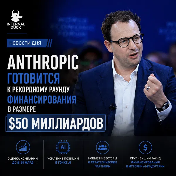 Обложка Anthropic готовится к рекордному раунду финансирования в размере $50 миллиардов