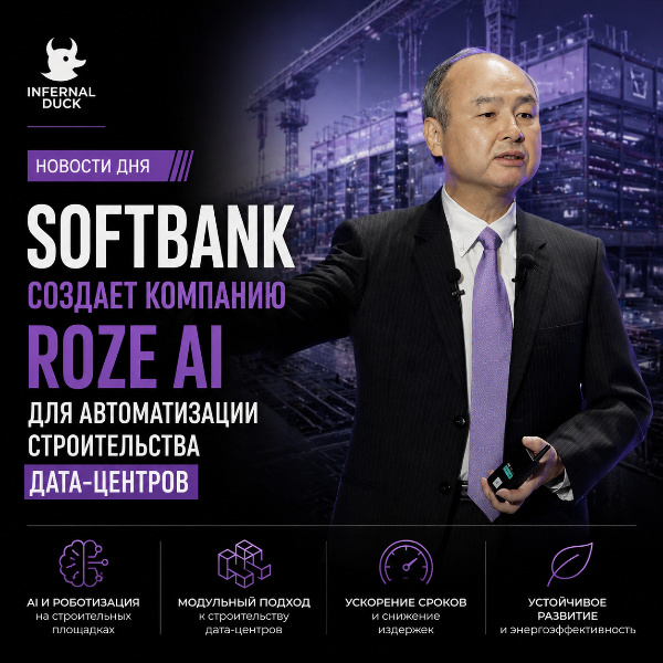 Обложка SoftBank создает компанию Roze AI для автоматизации строительства дата-центров