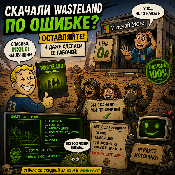 Обложка Студия inXile удивила игроков: бесплатный Wasteland Remastered останется у скачавших