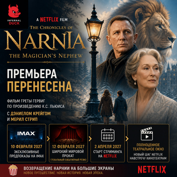 Обложка Netflix перенес премьеру «Хроник Нарнии: Племянник чародея» на 2027 год