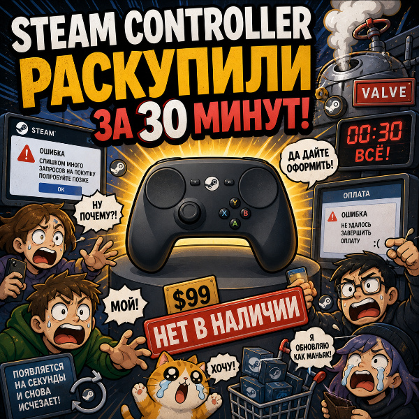 Обложка Steam Controller от Valve раскупили за 30 минут