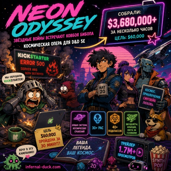Обложка Neon Odyssey от Avantris Entertainment: Новый рекорд на Kickstarter за считанные часы