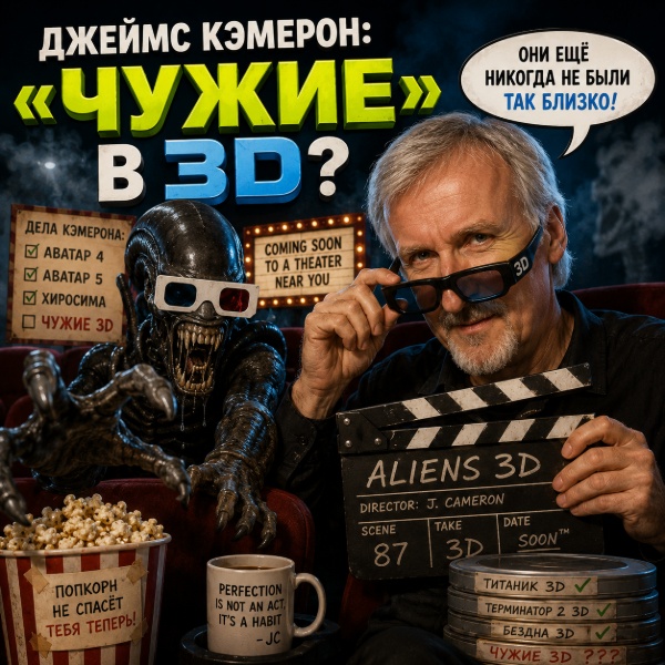 Обложка Джеймс Кэмерон планирует выпустить культовых «Чужих» в 3D-формате