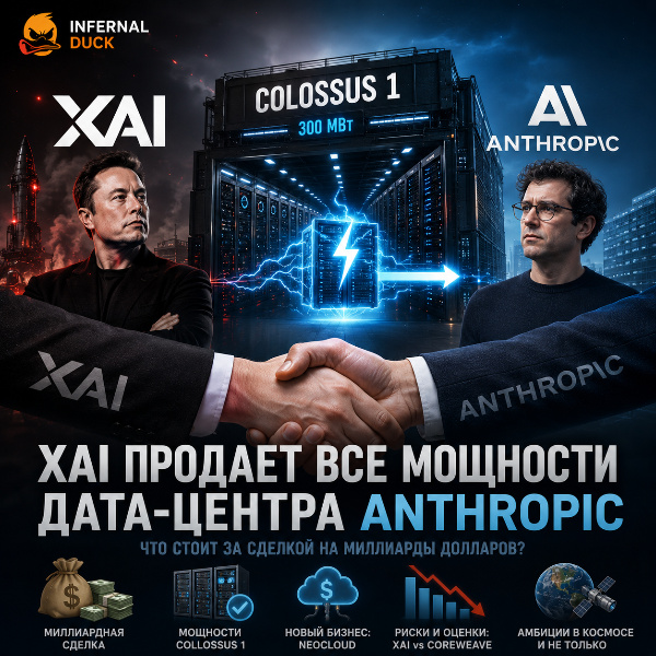 Обложка xAI и Anthropic объявили о неожиданном партнерстве по аренде вычислительных мощностей