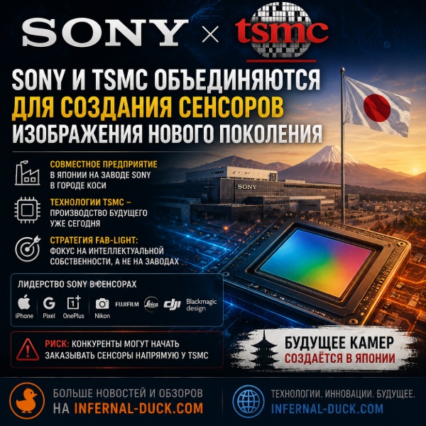 Обложка Sony объединяется с TSMC для создания новых датчиков изображения в Японии