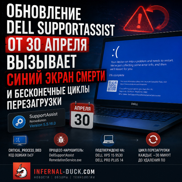 Обложка Обновление Dell SupportAssist Remediation вызывает «синие экраны смерти» у пользователей
