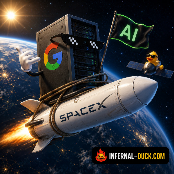Обложка Google обсуждает со SpaceX возможность размещения ИИ-серверов в космосе