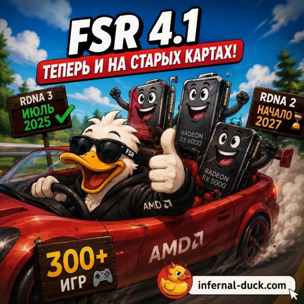 Обложка AMD FSR 4.1 станет доступен на старых видеокартах Radeon RX в июле