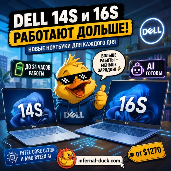 Обложка Dell представила новые ноутбуки Dell 14S и 16S для замены линейки Plus
