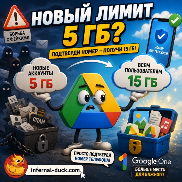 Обложка Google тестирует новую политику хранения: 5 ГБ вместо 15 ГБ для новых пользователей