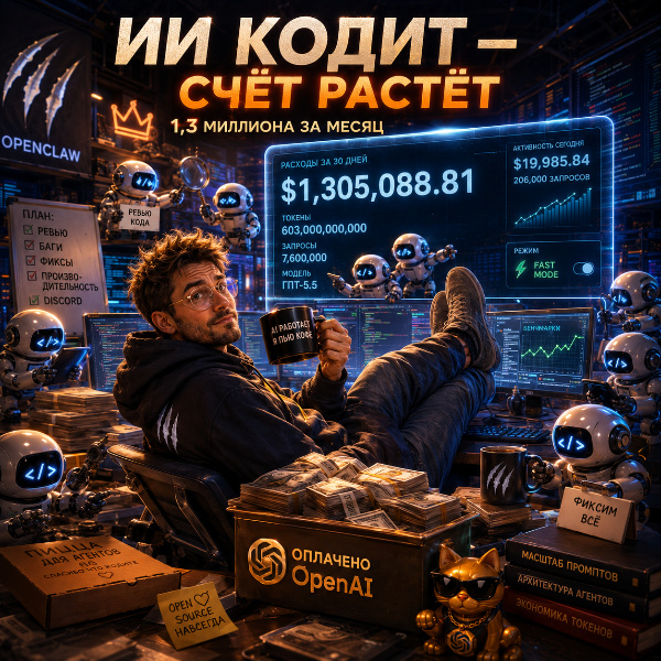 Обложка Разработчик из OpenAI потратил $1,3 млн API-запросов за месяц: как Codex меняет подход к программированию