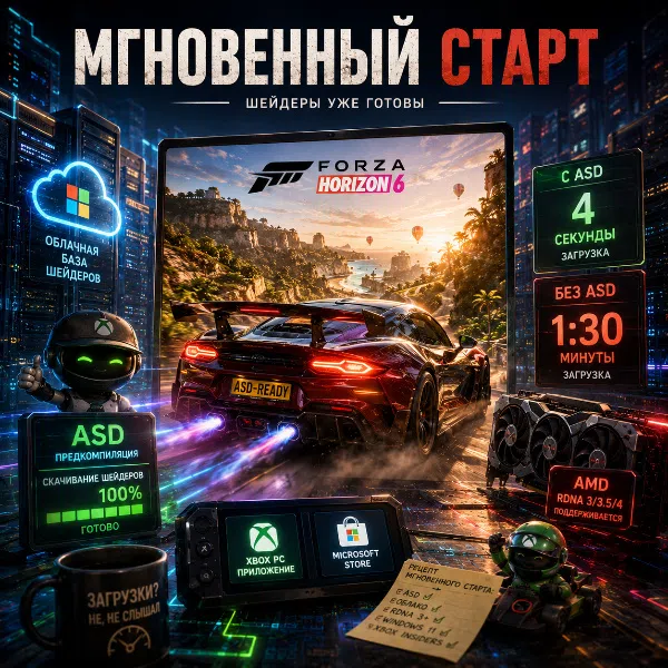 Обложка Microsoft расширяет технологию предварительной компиляции шейдеров ASD: теперь и на GPU AMD RDNA 3 и новее