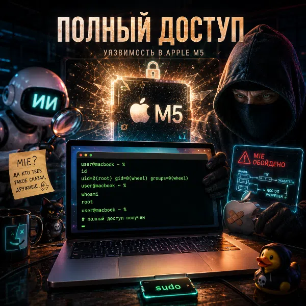 Обложка ИИ помог обнаружить уязвимость в Apple M5, обходящую защиту памяти MIE
