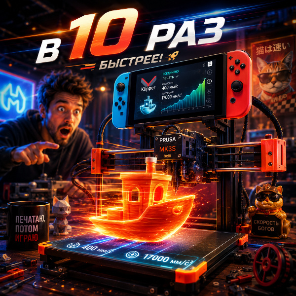 Обложка Ускорение 3D-печати с помощью Nintendo Switch: энтузиаст сократил время в 10 раз