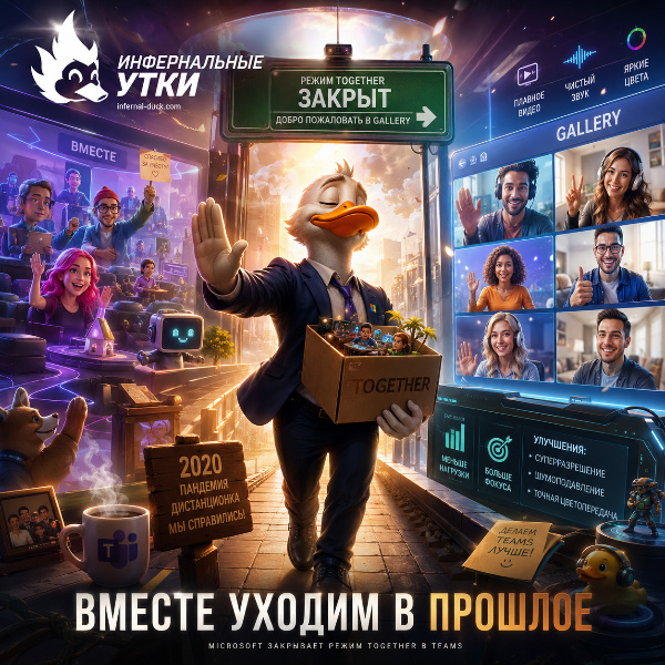Обложка Microsoft упрощает Teams, удаляя режим «Together»