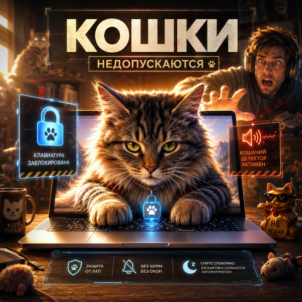 Обложка Приложение Cats Lock за $3 решает проблему случайного набора текста кошками